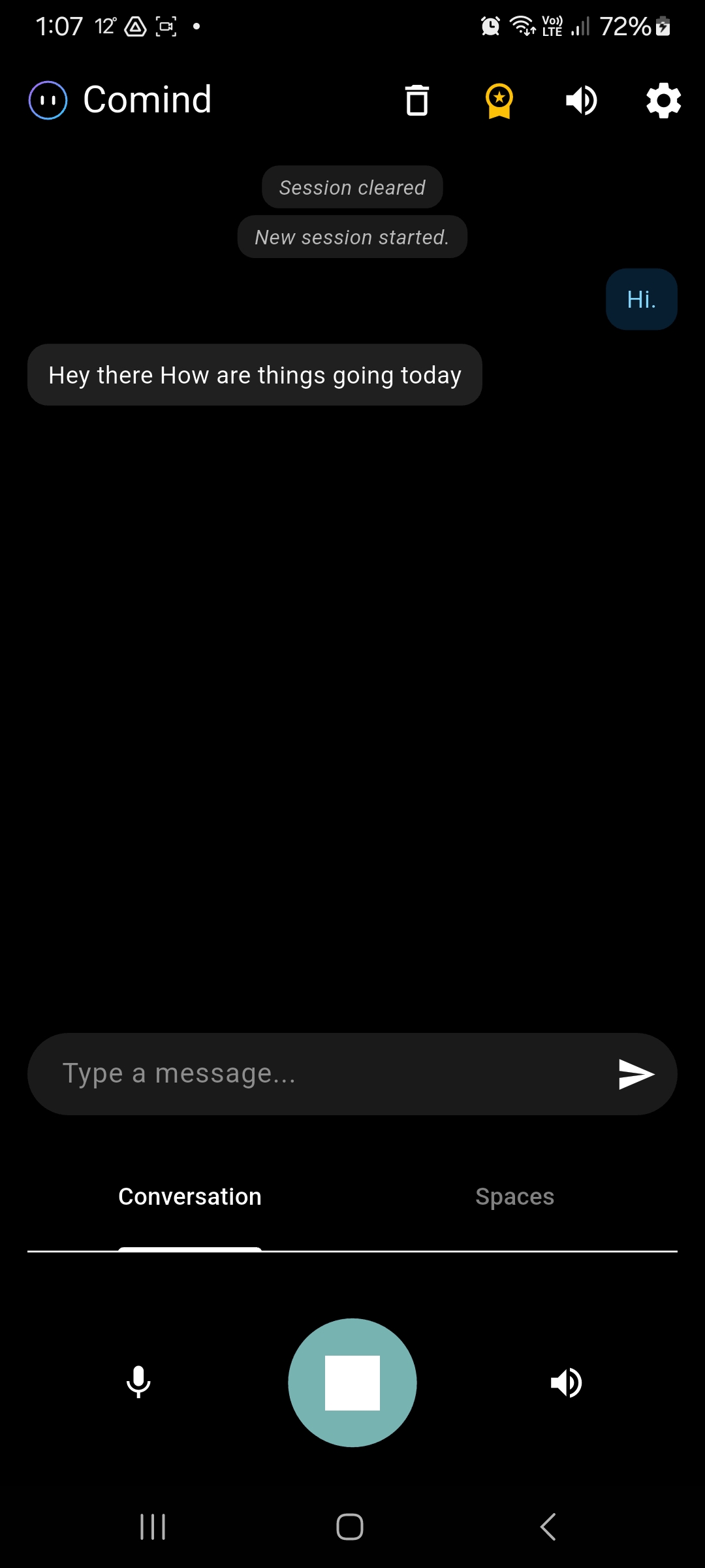 Comind app conversation screen